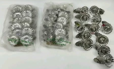 Vintage WEST GERMANY Fluted Metal Clip On Christmas Tree Candle Holders Lot 36