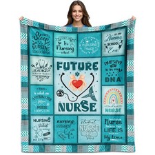 Nursing Student Gift Future Nurse Appreciation Soft Throw Blanket 60x50