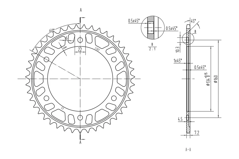 For Honda CBR600RR 2003-2016 BikeMaster 965289 525 Series Sprocket - Изображение 2 из 2