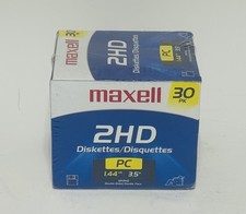 Maxell MF2HD 1.44 MB 3.5" Floppy Disk - 30 Pack - New Sealed