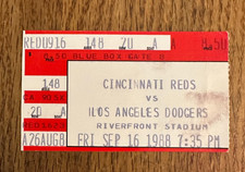 9/16/1988 Reds v Dodgers Ticket stub Tom Browning Perfect Game