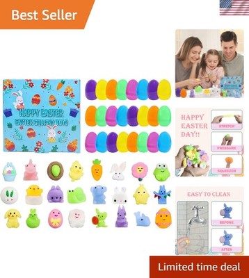 Easter Egg Fillers - 24 Pack Kawaii Mochi Squishy Toys for Easter Basket Stuf...