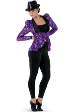 Weissman Purple Sequin Jacket / blazer costume Dance kids size L