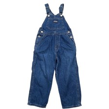 OshKosh B'gosh Denim Bib Overalls Kids 4T Cotton VTG 90s Honduras Brass Buckle