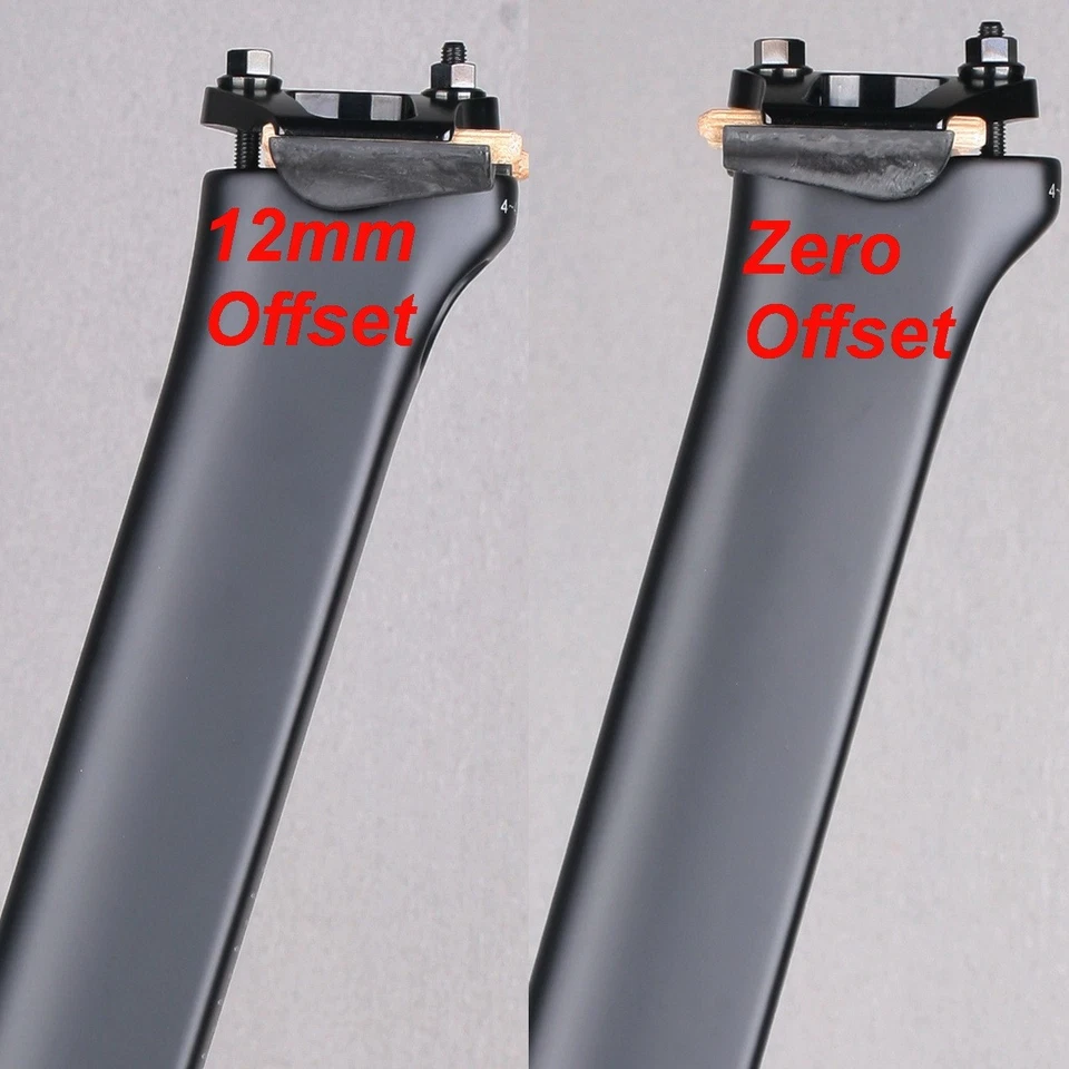 Tija de sillín de carbono HY Zero Offset/12 mm desplazada apta para Mérida Reacto 2018~2025 113 g Foto 2 de 4