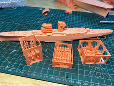 Charmat incrociatore francese 1/700 stampato in 3d (scafo completo/linea di galleggiamento)