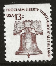 US Scott #1595, folleto único 1975 Liberty Bell 13c FVF MNH