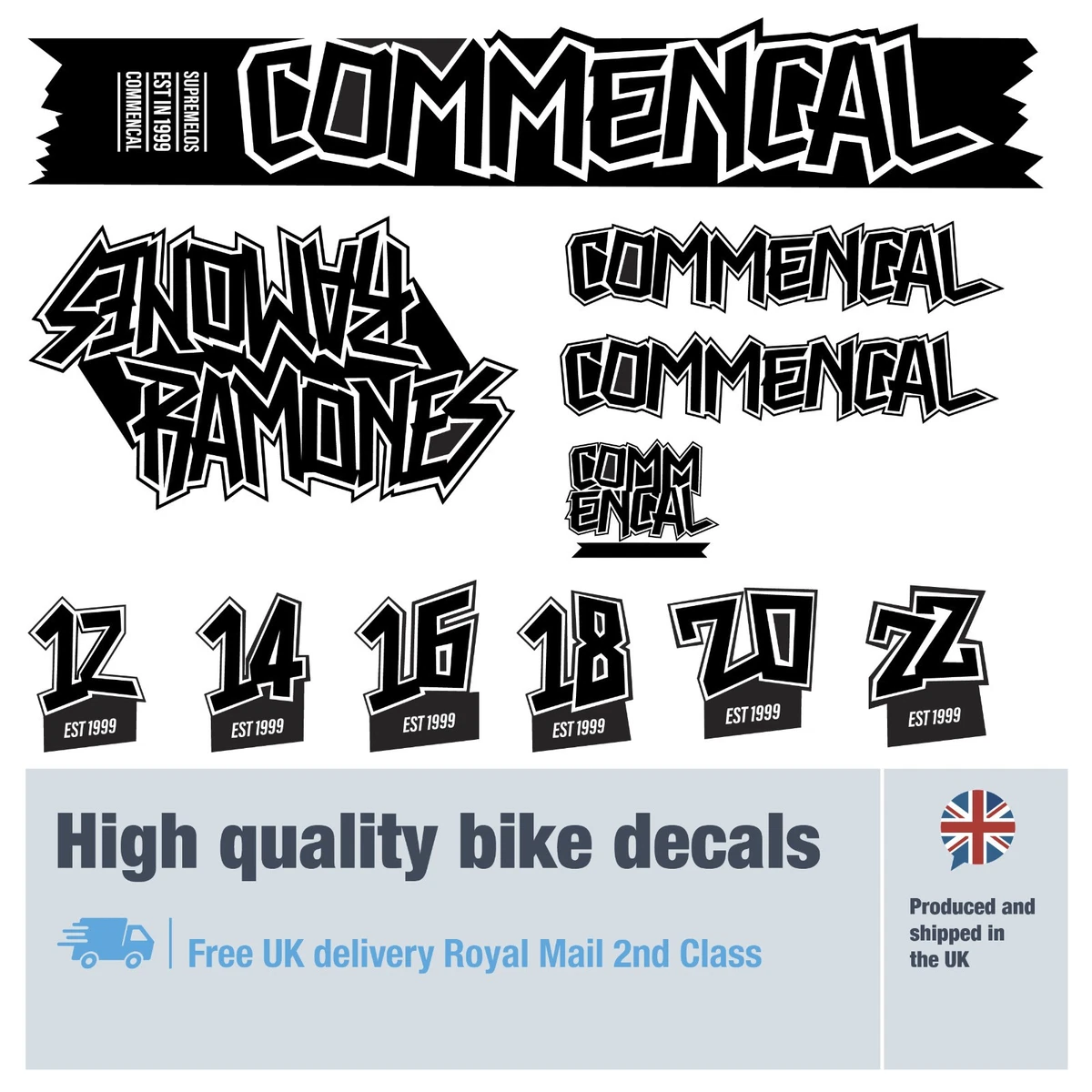 Sticker Autocollant COMMENCAL Ver1 - Pour Vélo - Vinyle - Neuf