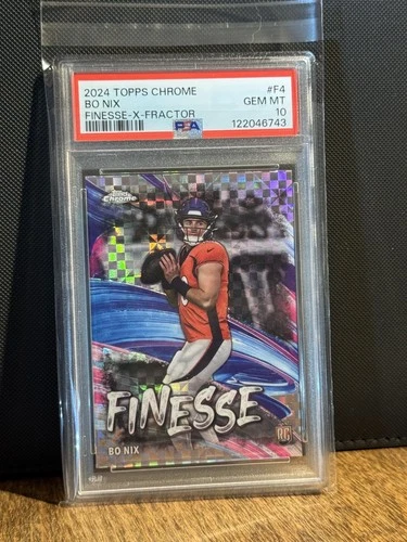 2024 TOPPS CHROME FINESSE X-FRACTOR #F4 BO NIX ROOKIE RC PSA 10