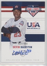 2017 USA Baseball Stars & Stripes CNT Signatures /499 Devin Hairston #9 Auto f0v