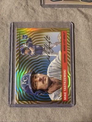 2025 Topps Chrome Platinum Mike Yastrzemski-Gold Vibration Ref. #40/50 