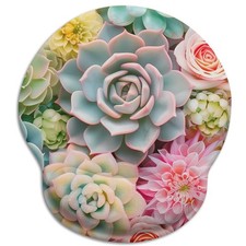 LIMKRIAN Succulents Ergonomic Mouse Pad with 9.8L x 8.6W inches,