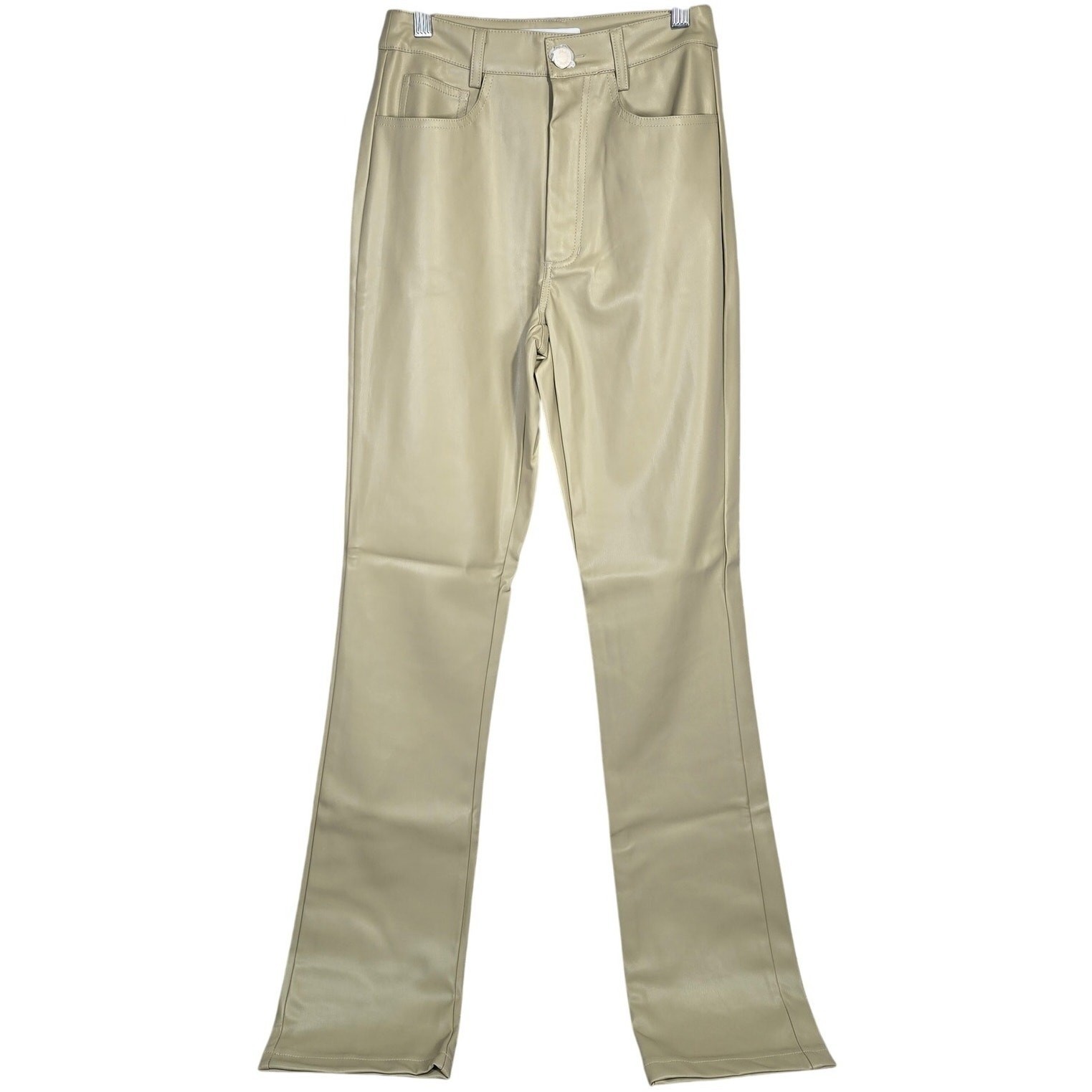 WeWoreWhat Vegan Leather Kick Flare Pants in Oat Size 25 New With Tags