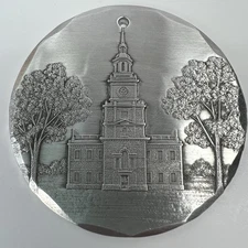 Wendell August Pewter Independence Hall Ornament Philadelphia Pennsylvania