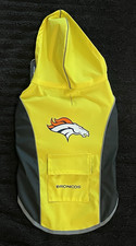 NFL Official Team Pet Wear Denver Broncos Medium Hooded Rain Jacket Yellow Black
