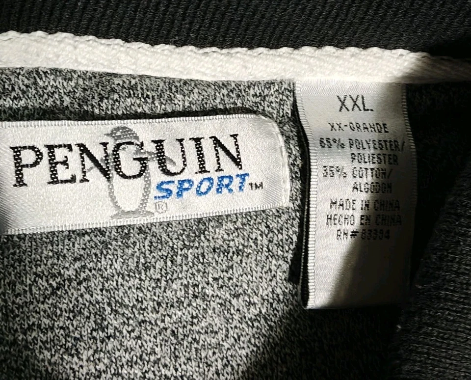 Sudadera deportiva vintage Penguin con cuello 1/4 botón para hombre XXLarge mezcla de algodón Foto 3 de 4