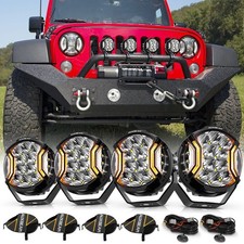 Auxbeam 4pcs 5inch Led Work Lights Bar Side Shooter Fog Lamp Spotlights Drl Suv
