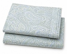 2 Standard Pillowcases Paisley Blue Green Cottagecore Cotton Blend India