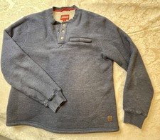 Coleman Men's Long-Sleeve Sherpa Lined Waffle Henley Shirt Charcoal Gray M