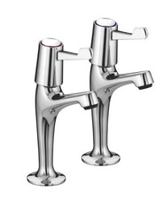 Bristan Value Lever High Neck Pillar Kitchen Sink Taps - Chrome