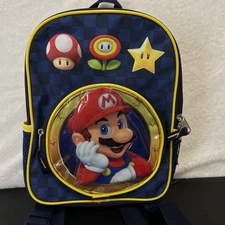 Super Mario Mini Backpack Spellout Kids Backpack 12” Video Game Carrier NwoT