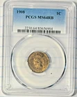 1908 Indian Head Cent - PCGS  MS-64 RB - Mint State 65  Red Brown
