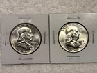 2 1959 GEM Uncirculated Silver Benjamin Franklin Half Dollars 1 Each P & D mint.