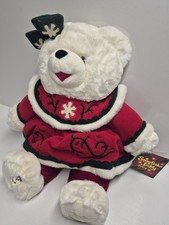 2004 Christmas Snowflake Teddy Bear Plush Girl Stuffed Toy Animal Dan Dee