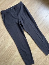 Wallis Black Jacquard Cigarette Trousers UK 10 Tapered Smart Workwear