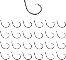 Reaction Tackle Circle Hooks - Strong and Sharp Fishing #2/0, Black Nickel 