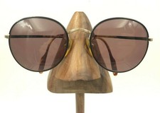 Vintage Evan Picone Society Optiks E940 Black Gold Round Sunglasses FRAMES ONLY