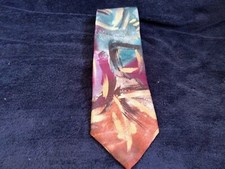 Chez Roffe Men's Silk Necktie, Multicolor Geometric Design, 4" wide x 57" long