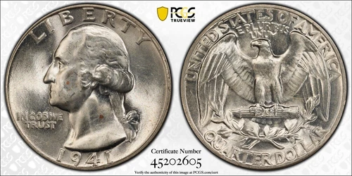 1941 P Washington Quarter Dollar PCGS MS66
