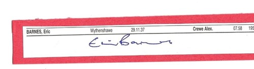 ERIC BARNES CREWE ALEXANDRA FC 1957-1970 RARE ORIGINAL AUTOGRAPH - Picture 3 of 3