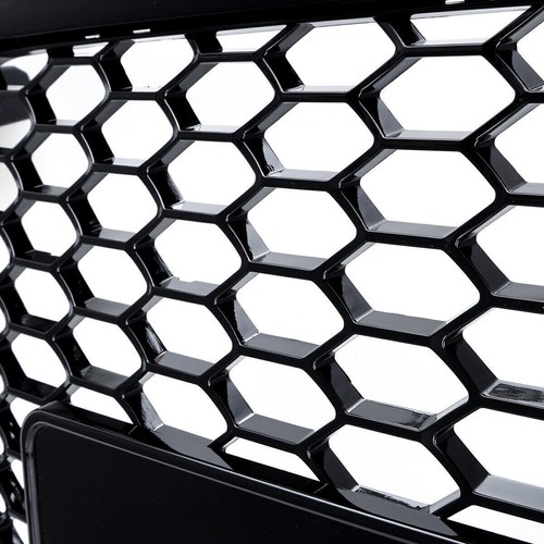 RS4 Style Gloss Black Honeycomb Front Grille Grill for AUDI A4 S4 B8 2009-2012 - Picture 12 of 15