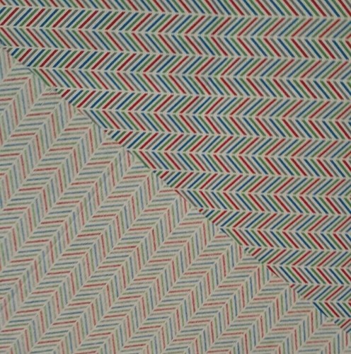 2014 Cotton Fabric 3/4 Yd. *Busy Red/Blue/Green Chevron Print Fabric Traditions - Picture 5 of 5