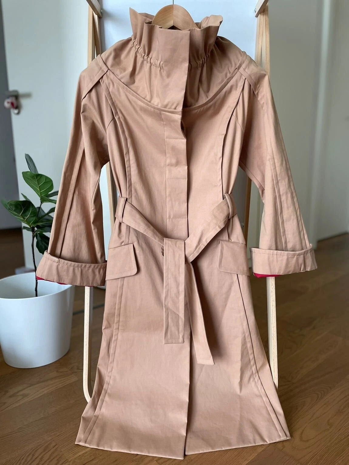 Trench coat Celine vintage cappotto cammello alta qualità taglia XS 100% autentico