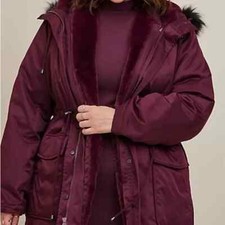 Torrid Jacket 3 In 1 Parka Puffer Coat Purple 5 (5x) Winter Fur Lined Hood Nwot