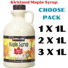 Kirkland Signature 100% Pure (Grade A) Amber Maple Syrup, 1 Litre Bottle