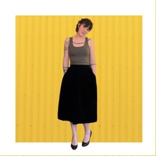 vintage black Velvet skirt