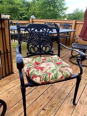 Fortunoff 20 X 21 Red Fl Print Indoor Outdoor Seat Cushion - Fortunoff Patio Chair Cushions