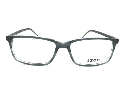 IZOD 2075 Men's Black Gray Fade Rectangular Eyeglasses Frames 56