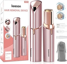 Facial Hair Removal for Women, Painless Facial Hair Remover 2 Replacement Heads