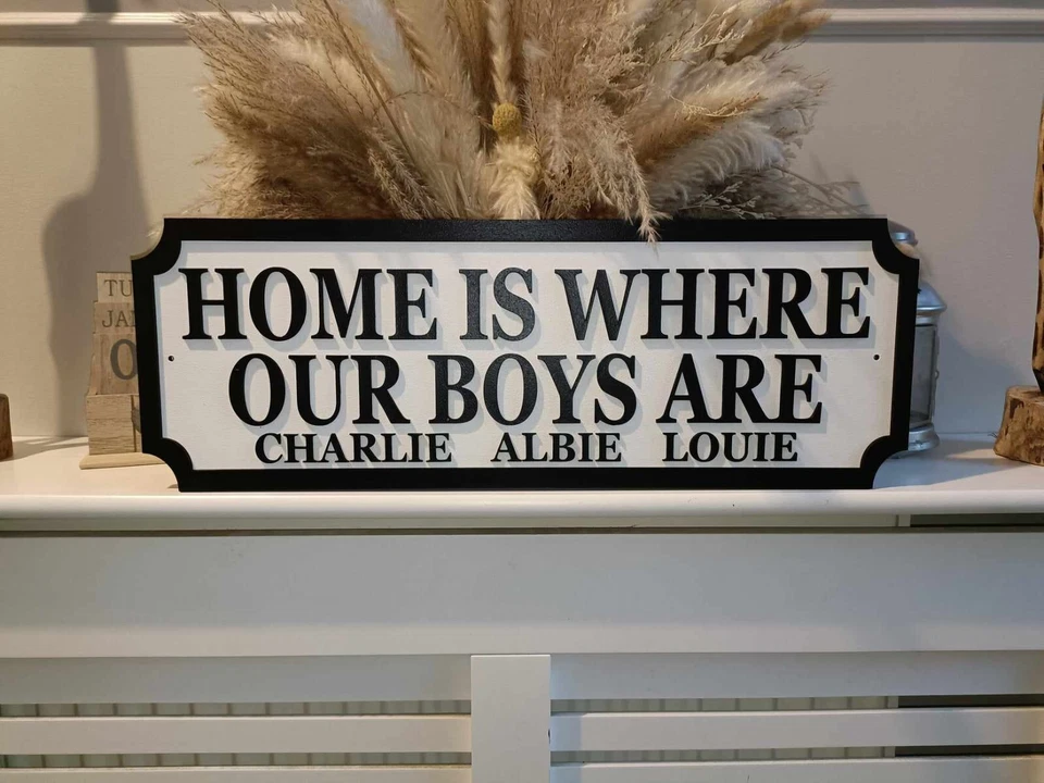 El hogar independiente es donde están mis hijos | Letrero de calle personalizado look 3D Foto 3 de 4