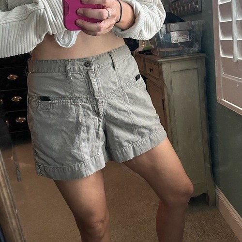 vintage Y2K 90s utility cargo olive green xhilaration shorts size 28 junior 9 - Picture 4 of 4