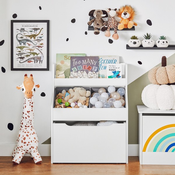 Sobuy Ausverkauf Kinder BüCherregal Kinderregal Aufbewahrungsregal KMB71-W-image