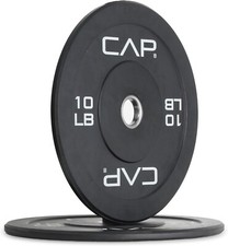 10lbs - Pair Weight Plates Rubber Olympic Bumper Plate with 2-inch Hole, Black
