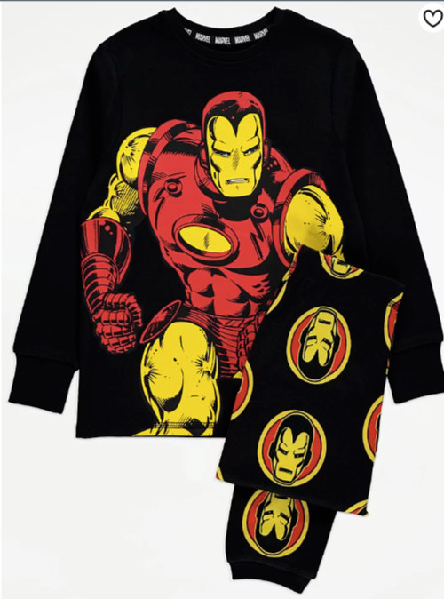 Pijama Marvel Iron Man negro manga larga
