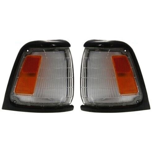 New Corner Lamp Assembly With Black Trim LH & RH Fits 1989-1991 Toyota Pickup - Picture 1 of 5