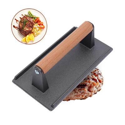 Grill Steak Gewicht Speckpresse Flach BBQ Hamburger Fleisch Patty Kochen Gusseis
